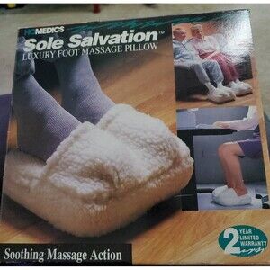 VINTAGE Homedics Sole Salvation Luxury Foot Massager Pillow New in Open …